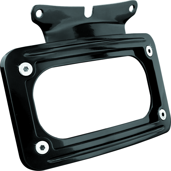 Kuryakyn Curved License Plate Mount Black - Bull Strap