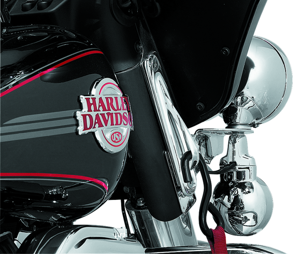 Kuryakyn Custom Teardrop Tie-Down Brackets 83-13 Touring Chrome - Bull Strap