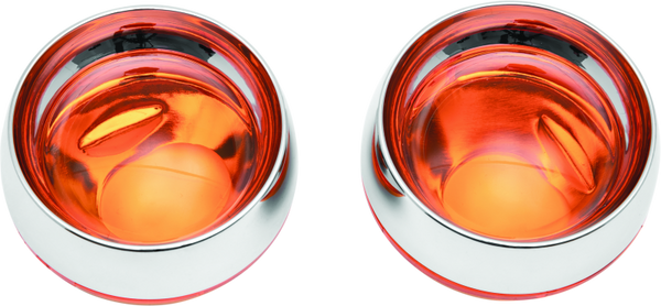Kuryakyn Deep Dish Bezels With Amber Lenses - Bull Strap