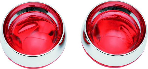Kuryakyn Deep Dish Bezels With Red Lenses - Bull Strap