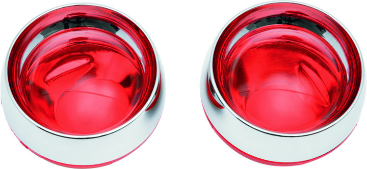 Kuryakyn Deep Dish Bezels With Red Lenses - Bull Strap