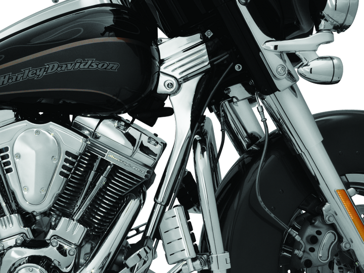 Kuryakyn Deluxe Neck Cover Kit 95-05 Touring Models Chrome - Bull Strap