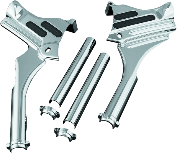 Kuryakyn Deluxe Neck Covers 95-07 Touring Models Chrome - Bull Strap