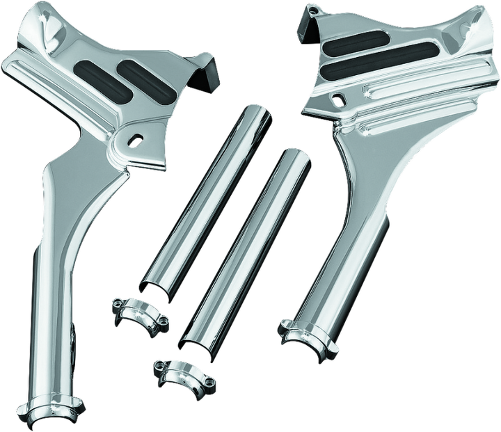 Kuryakyn Deluxe Neck Covers 95-07 Touring Models Chrome - Bull Strap