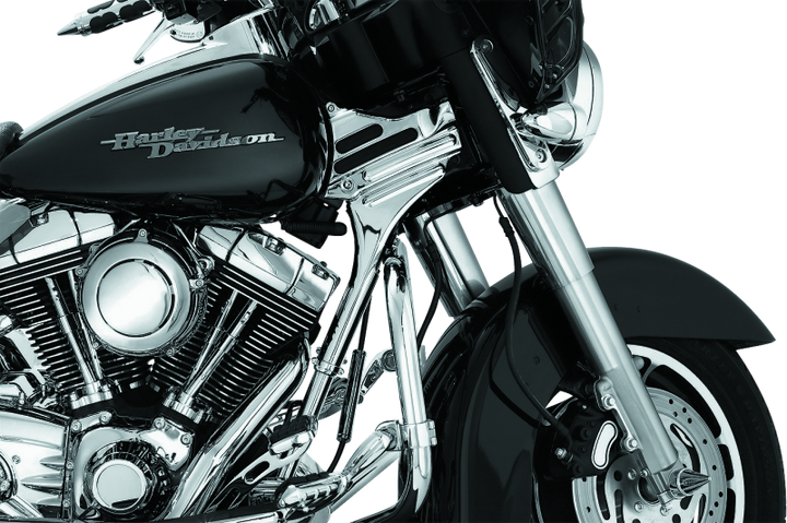 Kuryakyn Deluxe Neck Covers 95-07 Touring Models Chrome - Bull Strap