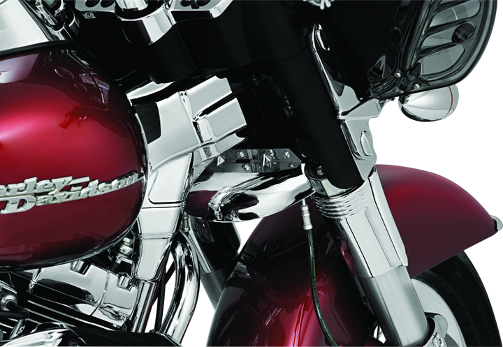 Kuryakyn Deluxe Neck Covers 95-07 Touring Models Chrome - Bull Strap