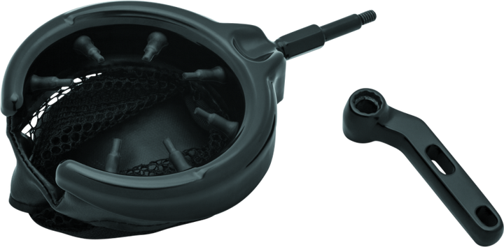 Kuryakyn Drink Holder With Basket Perch Mount Gloss Black - Bull Strap