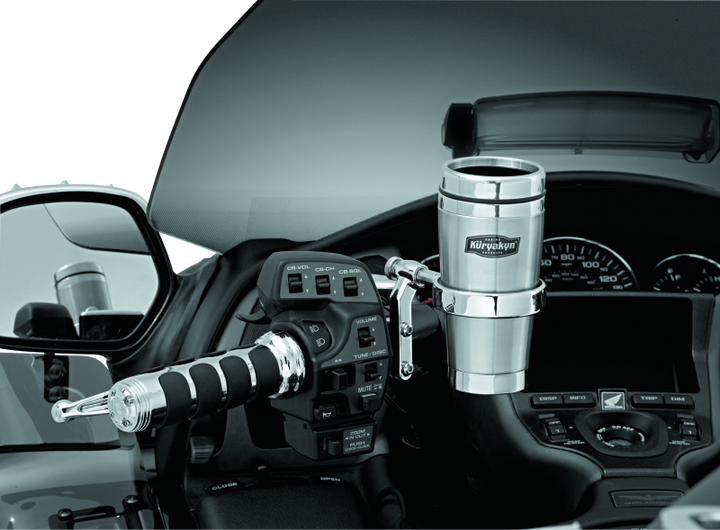 Kuryakyn Drink Holder With Stainless Steel Mug For Perch Mount Chrome - Bull Strap