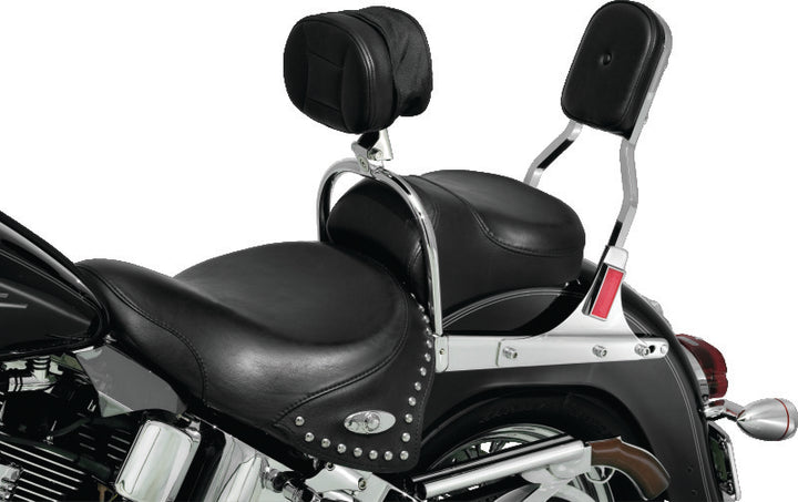 Kuryakyn Driver Backrest Most Softail Models Chrome - Bull Strap