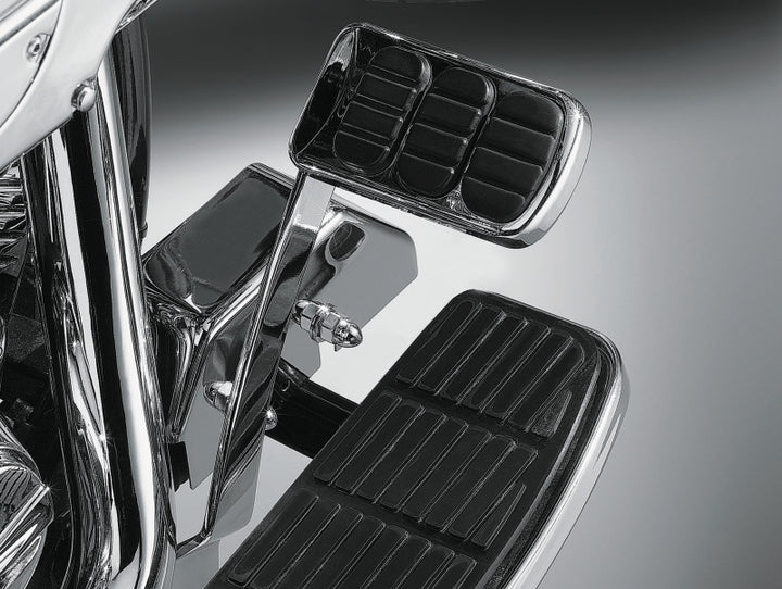 Kuryakyn Extended Brake Pedal 97-07 Touring 87-17 FL Softails Chrome - Bull Strap