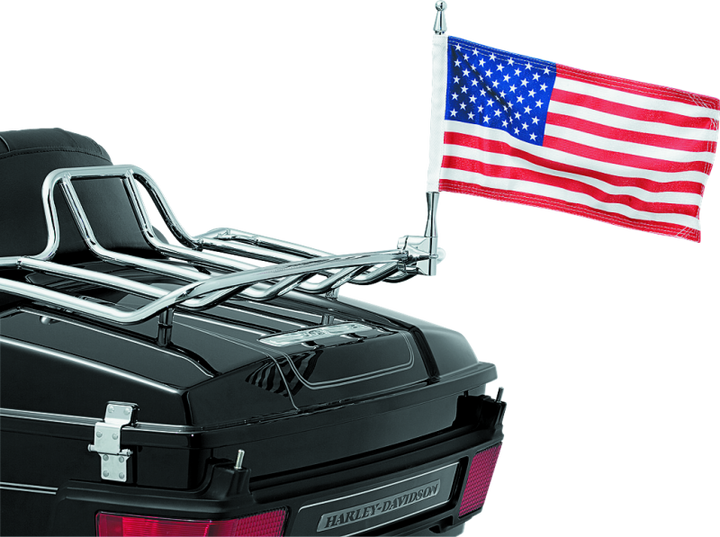Kuryakyn Flag With Universal 1/2inch Vertical Mount Chrome - Bull Strap