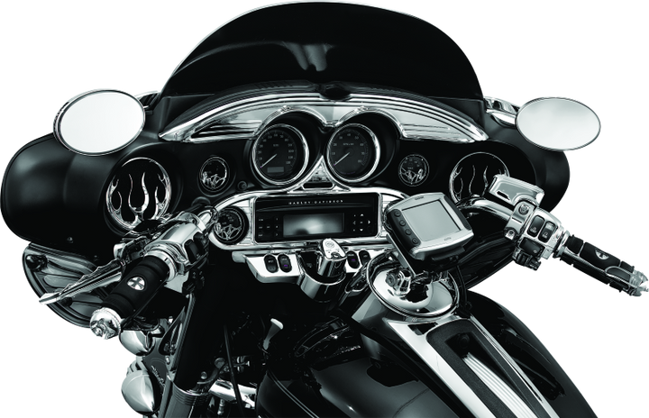 Kuryakyn Flame Speaker Grills Chrome - Bull Strap