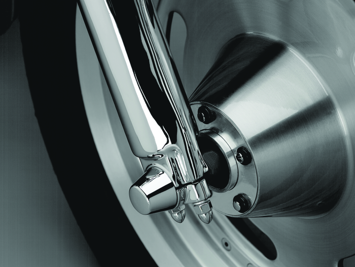 Kuryakyn Front Axle Nut Caps Chrome - Bull Strap