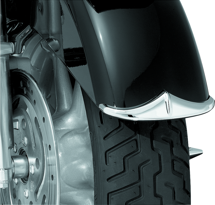 Kuryakyn Front Fender Accent Leading Edge Chrome - Bull Strap