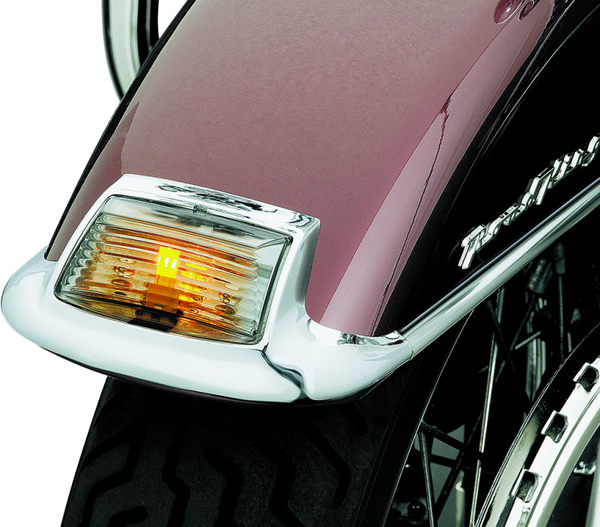 Kuryakyn Front Smoke Fender Tip Lens With LED - Bull Strap