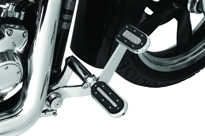 Kuryakyn Heavy Industry Brake Pedal 84-17 FX Models Chrome - Bull Strap