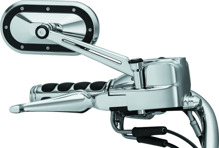Kuryakyn Heavy Industry Mirrors Chrome/Black - Bull Strap