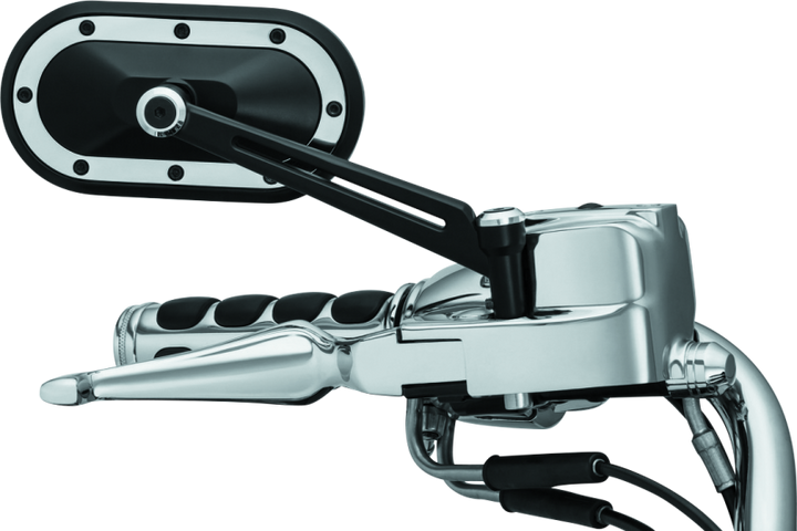 Kuryakyn Heavy Industry Mirrors Satin Black & Chrome - Bull Strap