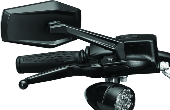 Kuryakyn Hex Mirrors Satin Black - Bull Strap