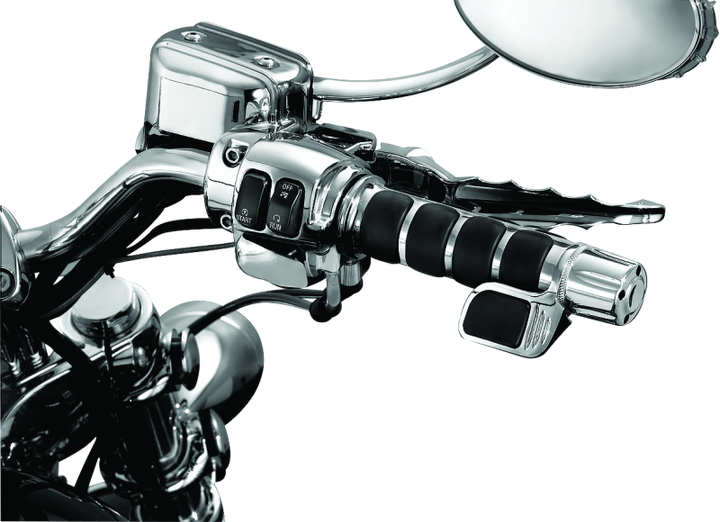 Kuryakyn ISO Grip With Contoured Throttle Boss Throttle-By-Wire Chrome - Bull Strap