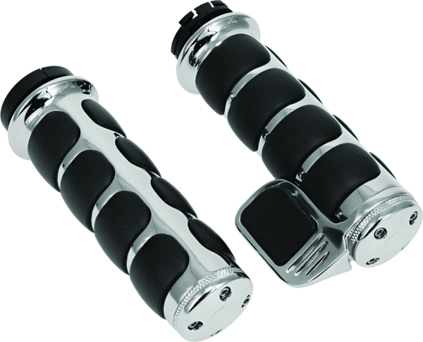Kuryakyn ISO Grip With Throttle Boss Dual Cable Chrome - Bull Strap
