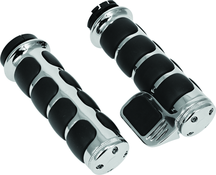 Kuryakyn ISO Grip With Throttle Boss Dual Cable Chrome - Bull Strap