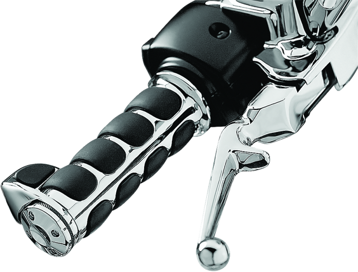 Kuryakyn ISO Grips With Throttle Boss Throttle-By-Wire Chrome - Bull Strap