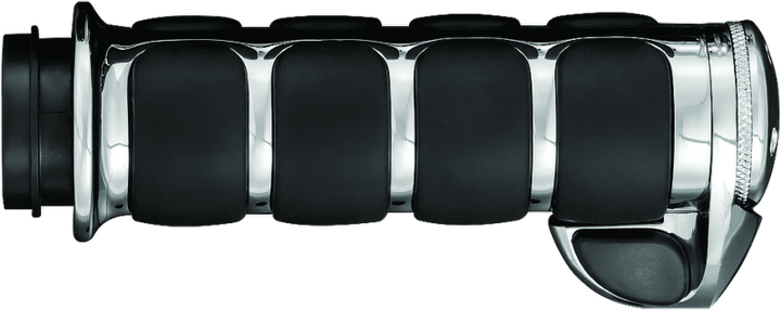 Kuryakyn ISO Grips With Throttle Boss Throttle-By-Wire Chrome - Bull Strap