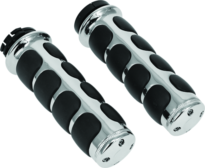 Kuryakyn ISO Grips Without Throttle Boss Dual Cable Chrome - Bull Strap