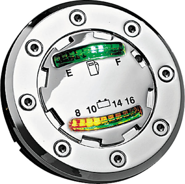 Kuryakyn Informer LED Fuel & Battery Gauge Chrome - Bull Strap