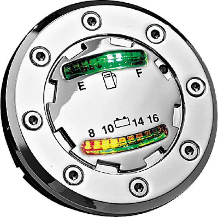 Kuryakyn Informer LED Fuel & Battery Gauge Chrome - Bull Strap