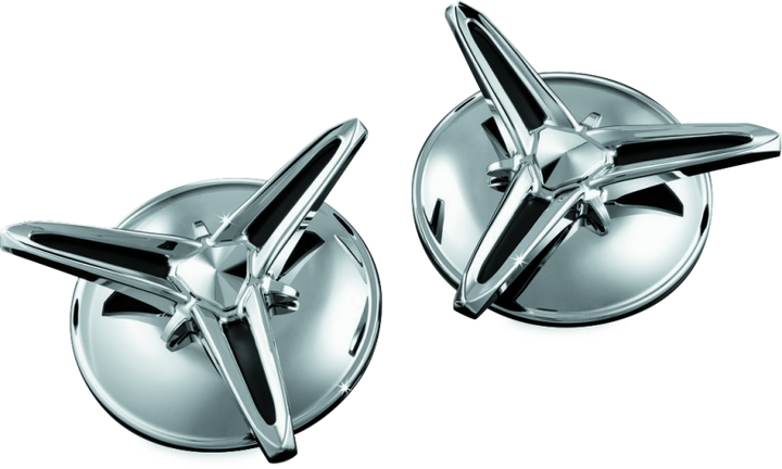 Kuryakyn Knock-Off Center Caps For Trikes Chrome - Bull Strap