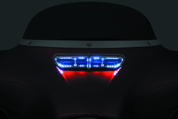 Kuryakyn L.E.D. Fairing Vent Accent 14-Up Touring Chrome - Bull Strap