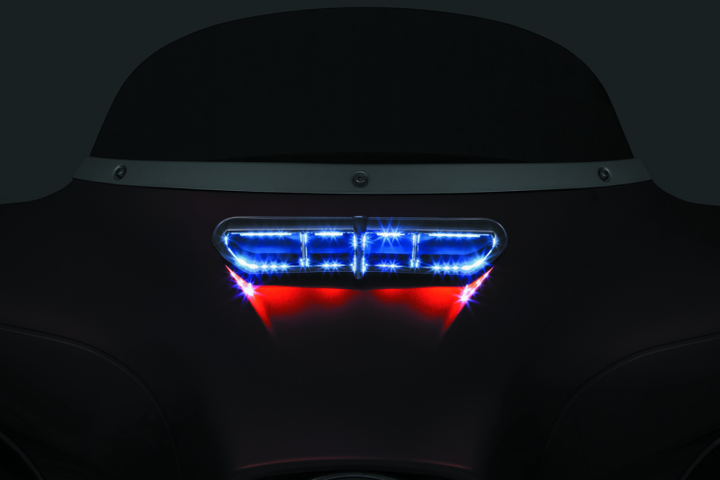 Kuryakyn L.E.D. Fairing Vent Accent 14-Up Touring Chrome - Bull Strap