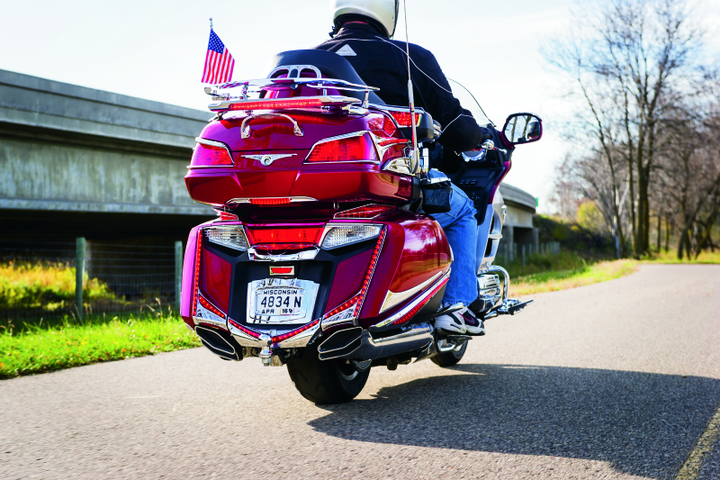 Kuryakyn L.E.D. Lighted Trunk Lid Handle 01-17 GL1800 Chrome - Bull Strap