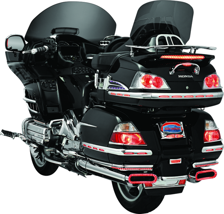 Kuryakyn L.E.D. Lighted Trunk Lid Handle 01-17 GL1800 Chrome - Bull Strap