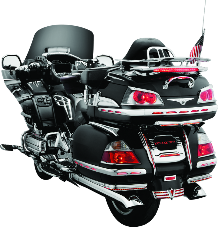 Kuryakyn L.E.D. Lighted Trunk Lid Handle 01-17 GL1800 Chrome - Bull Strap