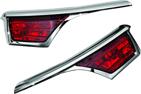 Kuryakyn L.E.D. Passenger Armrest Trim With Turn Signal 06-17 GL1800 Chrome - Bull Strap