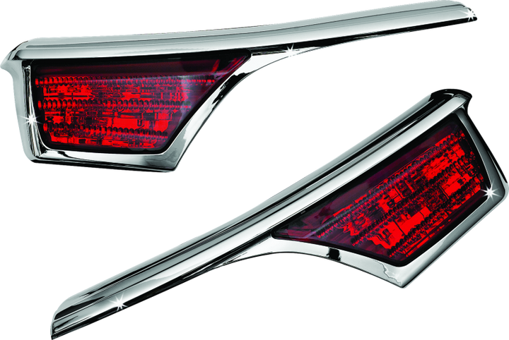 Kuryakyn L.E.D. Passenger Armrest Trim With Turn Signal 06-17 GL1800 Chrome - Bull Strap