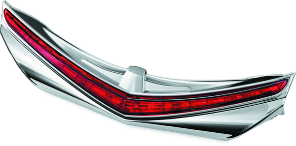 Kuryakyn L.E.D. Rear Fender Tip 12-17 GL1800 Chrome Red Lens - Bull Strap