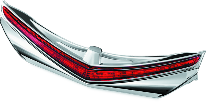 Kuryakyn L.E.D. Rear Fender Tip 12-17 GL1800 Chrome Red Lens - Bull Strap