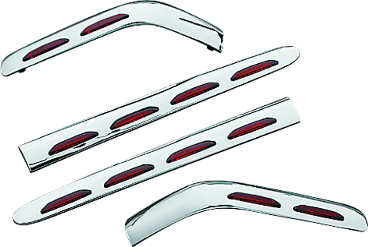 Kuryakyn L.E.D. Saddlebag Molding Set 4 Piece 01-10 GL1800 Chrome - Bull Strap