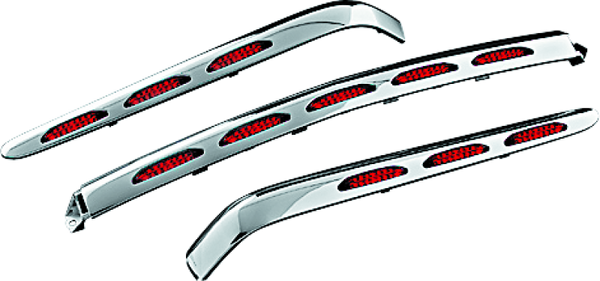 Kuryakyn L.E.D. Trunk Molding For 01-10 GL1800 Chrome Red Lens - Bull Strap