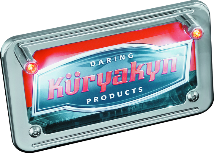 Kuryakyn LED License Plate Light With Red Accent Light Universal Chrome - Bull Strap