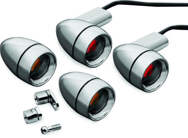 Kuryakyn Late Style Turn Signal Kit Chrome - Bull Strap