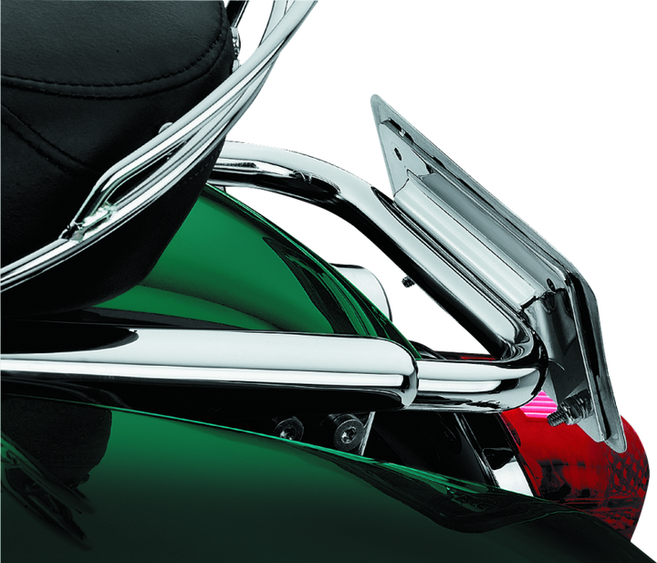 Kuryakyn Laydown License Plate Holder 97-08 Touring Chrome - Bull Strap