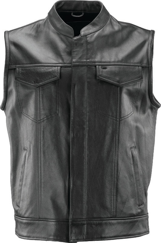 Kuryakyn Leather By River Road Vandal Club Vest Black - XL - Bull Strap
