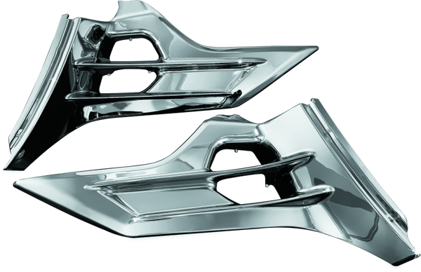 Kuryakyn Louvered Battery Box Covers 12-17 Honda GL1800 Chrome - Bull Strap