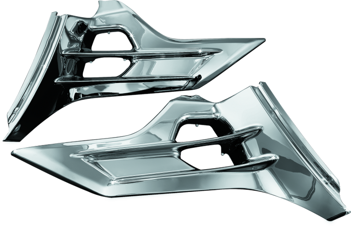 Kuryakyn Louvered Battery Box Covers 12-17 Honda GL1800 Chrome - Bull Strap