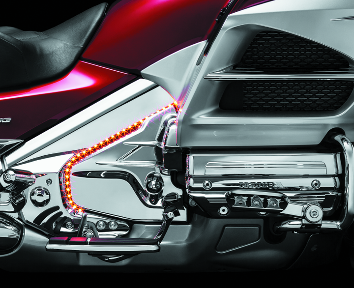 Kuryakyn Louvered Transmission Cover 01-17 Honda GL1800 Chrome - Bull Strap